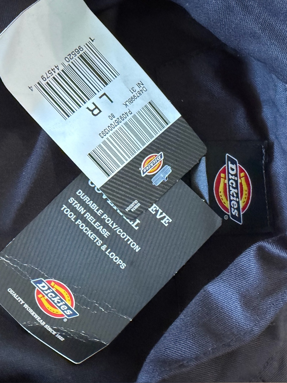 NWT Dickies Men's Deluxe Blended Long Sleeve Coveralls Black Large Regular LR